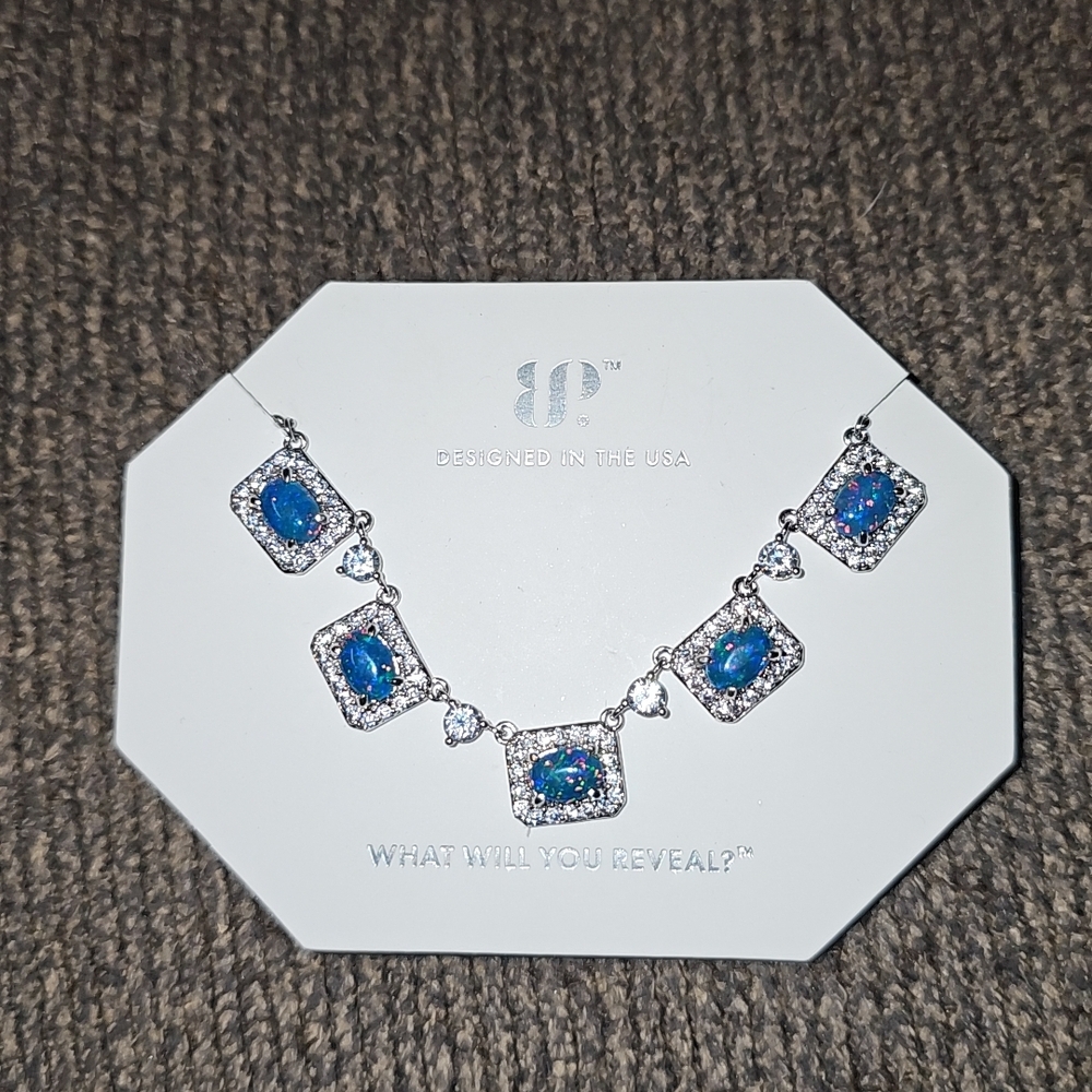 Elegant Blue and Silver Necklace